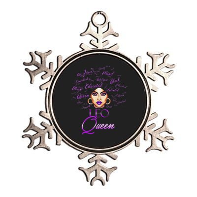 Leo Purple Afro Queen Black Zodiac Birthday Metallic Star Ornament