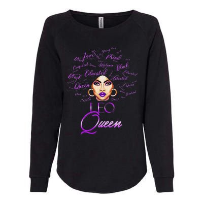 Leo Purple Afro Queen Black Zodiac Birthday Womens California Wash Sweatshirt