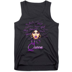 Leo Purple Afro Queen Black Zodiac Birthday Tank Top