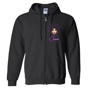 Leo Purple Afro Queen Black Zodiac Birthday Full Zip Hoodie