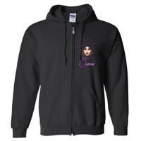 Leo Purple Afro Queen Black Zodiac Birthday Full Zip Hoodie