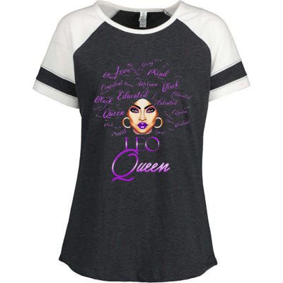 Leo Purple Afro Queen Black Zodiac Birthday Enza Ladies Jersey Colorblock Tee