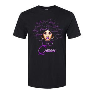 Leo Purple Afro Queen Black Zodiac Birthday Softstyle CVC T-Shirt