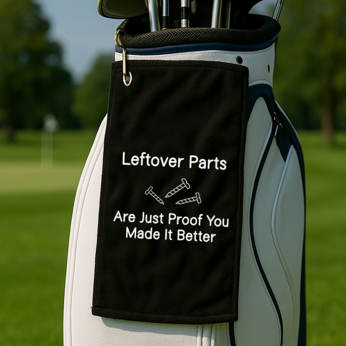 Leftover Parts Are Just Proof You Make It Better Funny Golf Towel