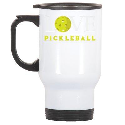 Love Pickleball Apparel Pickleball Player Funny Gift Stainless Steel Travel Mug