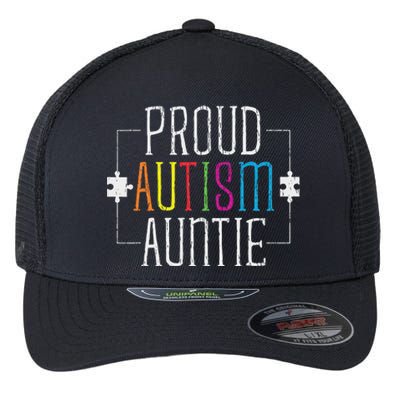 Love Proud Autism Auntie Autistic Autism Awareness Aunt Flexfit Unipanel Trucker Cap