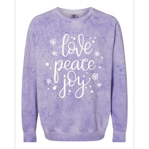 Love Peace And Joy Pretty Holiday Christmas Colorblast Crewneck Sweatshirt