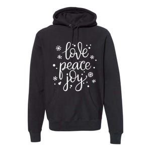 Love Peace And Joy Pretty Holiday Christmas Premium Hoodie