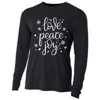 Love Peace And Joy Pretty Holiday Christmas Cooling Performance Long Sleeve Crew