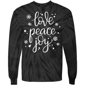 Love Peace And Joy Pretty Holiday Christmas Tie-Dye Long Sleeve Shirt