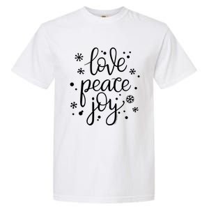 Love Peace And Joy Pretty Holiday Christmas Garment-Dyed Heavyweight T-Shirt