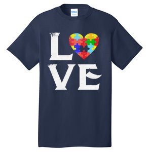 Love Puzzles Autism Awareness Heart Puzzle Tee Tall T-Shirt