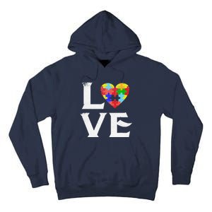 Love Puzzles Autism Awareness Heart Puzzle Tee Tall Hoodie