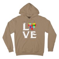 Love Puzzles Autism Awareness Heart Puzzle Tee Hoodie