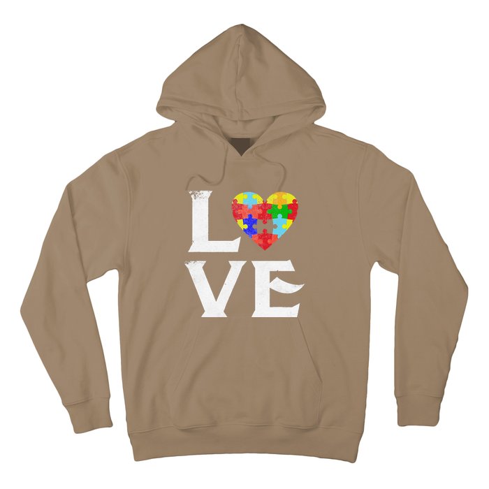 Love Puzzles Autism Awareness Heart Puzzle Tee Hoodie