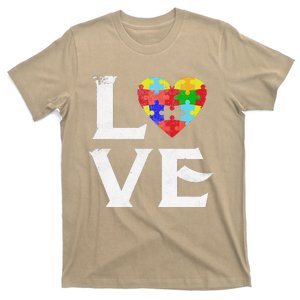 Love Puzzles Autism Awareness Heart Puzzle Tee T-Shirt