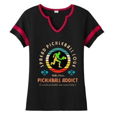 Love Pickleball Addict Spread Pickleball Love Ladies Halftime Notch Neck Tee