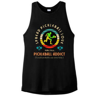 Love Pickleball Addict Spread Pickleball Love Ladies PosiCharge Tri-Blend Wicking Tank