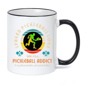 Love Pickleball Addict Spread Pickleball Love 11oz Black Color Changing Mug