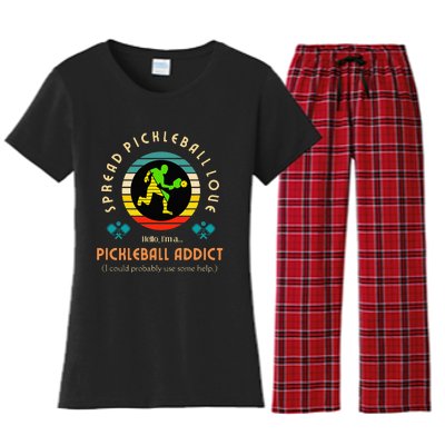 Love Pickleball Addict Spread Pickleball Love Women's Flannel Pajama Set