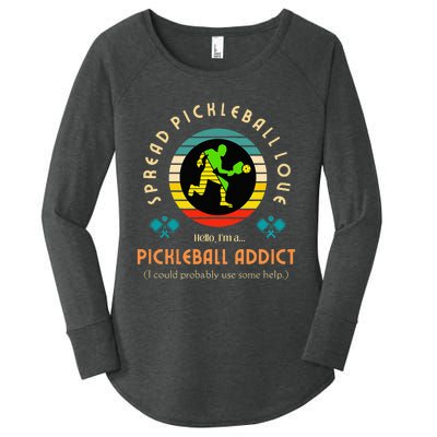 Love Pickleball Addict Spread Pickleball Love Women's Perfect Tri Tunic Long Sleeve Shirt