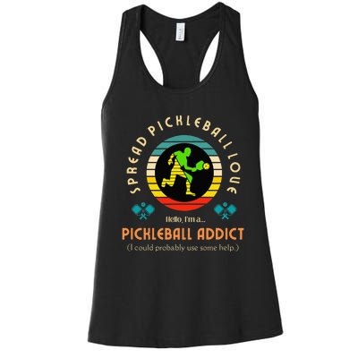 Love Pickleball Addict Spread Pickleball Love Women's Racerback Tank