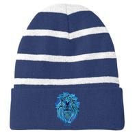 Leo Personality Astrology Zodiac Sign Horoscope Design Striped Beanie with Solid Band