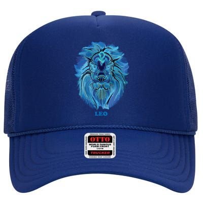 Leo Personality Astrology Zodiac Sign Horoscope Design High Crown Mesh Back Trucker Hat