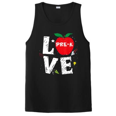 Love Pregiftk Apple Preschool Teachers Students Back To School Gift PosiCharge Competitor Tank