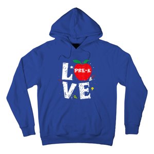 Love Pregiftk Apple Preschool Teachers Students Back To School Gift Hoodie