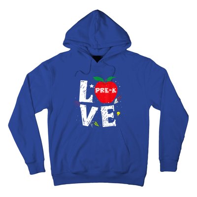 Love Pregiftk Apple Preschool Teachers Students Back To School Gift Hoodie