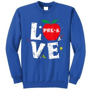 Love Pregiftk Apple Preschool Teachers Students Back To School Gift Sweatshirt