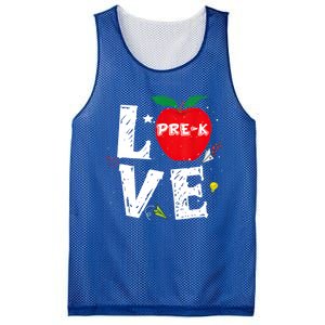 Love Pregiftk Apple Preschool Teachers Students Back To School Gift Mesh Reversible Basketball Jersey Tank