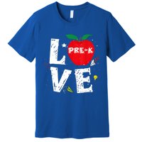 Love Pregiftk Apple Preschool Teachers Students Back To School Gift Premium T-Shirt