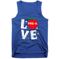 Love Pregiftk Apple Preschool Teachers Students Back To School Gift Tank Top