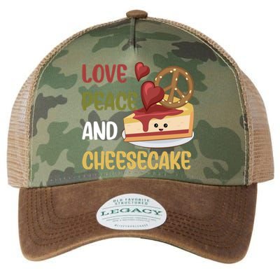 Love Peace And Cheesecake Day Cute Cheese Cake Dessert Gift Legacy Tie Dye Trucker Hat