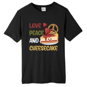 Love Peace And Cheesecake Day Cute Cheese Cake Dessert Gift Tall Fusion ChromaSoft Performance T-Shirt