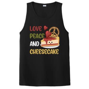 Love Peace And Cheesecake Day Cute Cheese Cake Dessert Gift PosiCharge Competitor Tank