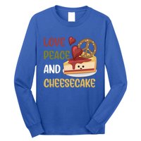 Love Peace And Cheesecake Day Cute Cheese Cake Dessert Gift Long Sleeve Shirt