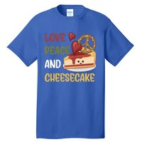 Love Peace And Cheesecake Day Cute Cheese Cake Dessert Gift Tall T-Shirt