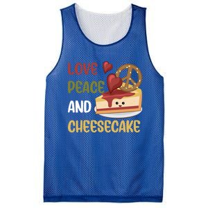 Love Peace And Cheesecake Day Cute Cheese Cake Dessert Gift Mesh Reversible Basketball Jersey Tank