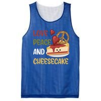 Love Peace And Cheesecake Day Cute Cheese Cake Dessert Gift Mesh Reversible Basketball Jersey Tank