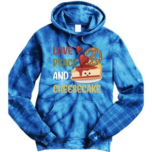 Love Peace And Cheesecake Day Cute Cheese Cake Dessert Gift Tie Dye Hoodie