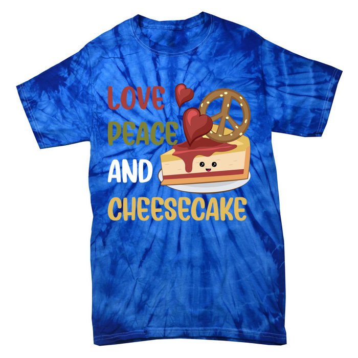 Love Peace And Cheesecake Day Cute Cheese Cake Dessert Gift Tie-Dye T-Shirt