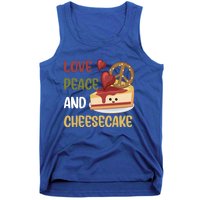 Love Peace And Cheesecake Day Cute Cheese Cake Dessert Gift Tank Top