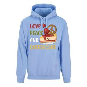 Love Peace And Cheesecake Day Cute Cheese Cake Dessert Gift Unisex Surf Hoodie