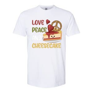 Love Peace And Cheesecake Day Cute Cheese Cake Dessert Gift Softstyle CVC T-Shirt