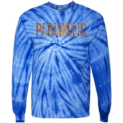 Leopard Paramedic Appreciation Healthcare Workers Gift Tie-Dye Long Sleeve Shirt