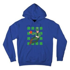 Leprechaun Playing Basketball Funny St Patricks Day Gift Tall Hoodie