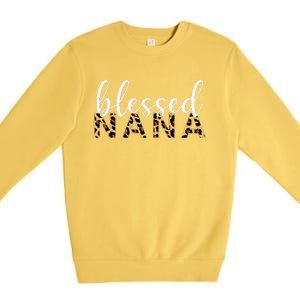 Leopard Print Blessed Nana Cute Cheetah Mother's Day Gift Premium Crewneck Sweatshirt